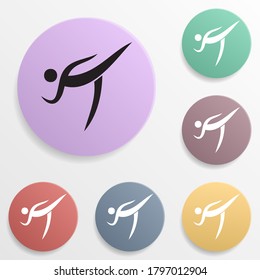Powerlifting... Badge color set icon. Simple glyph, flat vector of sport icons for ui and ux, website or mobile application