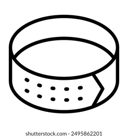 Powerlifting Belt Vector Line Icon Design