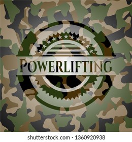 Powerlifting camouflaged emblem