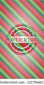  Powerlifting christmas colors style badge.