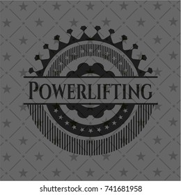 Powerlifting dark emblem. Retro