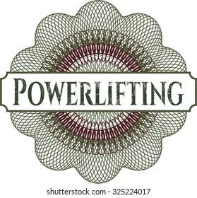 Powerlifting gold emblem or badge