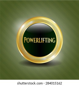 Powerlifting gold shiny emblem