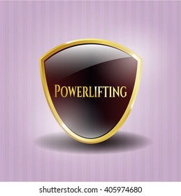 Powerlifting golden emblem