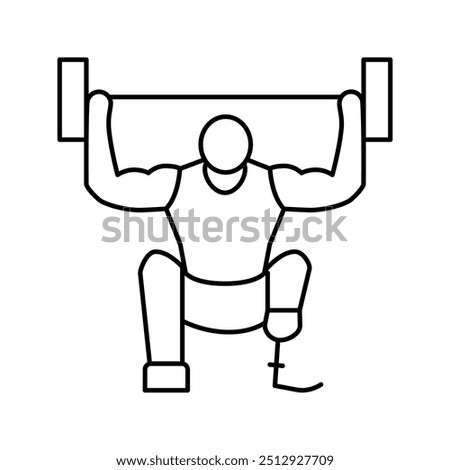 powerlifting handicapped athlete line icon vector. powerlifting handicapped athlete sign. isolated contour symbol black illustration