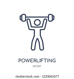 powerlifting icon. powerlifting linear symbol design from sport collection. Simple outline element vector illustration on white background