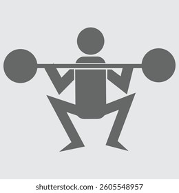Powerlifting icon showcasing strength, weightlifting, and muscle-building fitness activities.