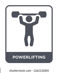 powerlifting icon vector on white background, powerlifting trendy filled icons from Sport collection, powerlifting simple element illustration