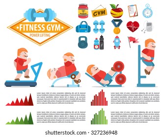 Powerlifting infographics, fitness, gym = POWERLIFTING
