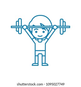 Powerlifting linear icon concept. Powerlifting line vector sign, symbol, illustration.