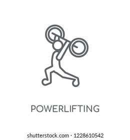 powerlifting linear icon. Modern outline powerlifting logo concept on white background from Sport collection. Suitable for use on web apps, mobile apps and print media.