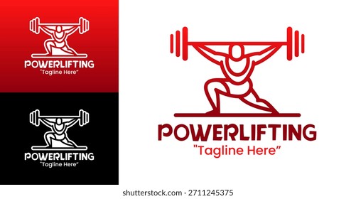 Identidad de barra pesada dinámica del logotipo de Powerlifting