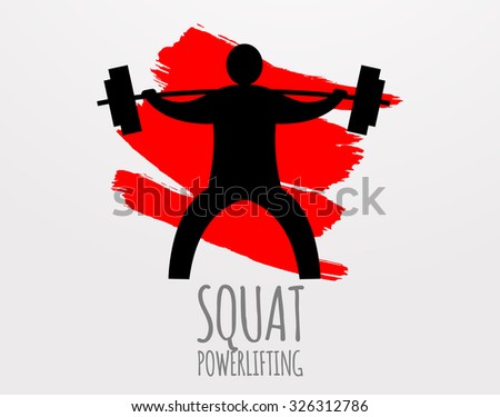 Powerlifting logo. Squat exercise