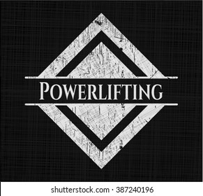 Powerlifting on chalkboard