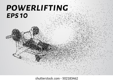 Powerlifting from the particles. Vector illustration