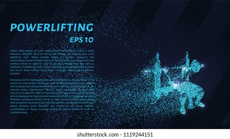Powerlifting from the particles. Weightlifting consists of circles and points