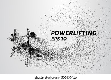 Powerlifting from the particles. Weightlifting consists of circles and points.