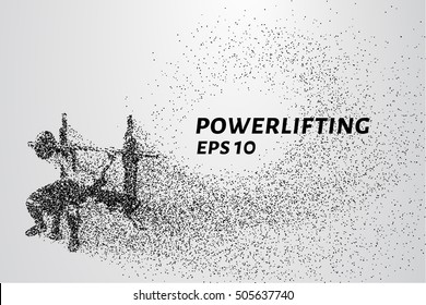 Powerlifting from the particles. Weightlifting consists of circles and points.