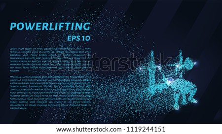 Powerlifting from the particles. Weightlifting consists of circles and points