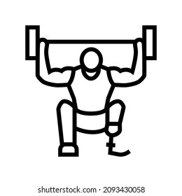 powerlifting person with a athlete line icon vector. isolated contour symbol black illustration