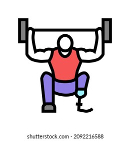 powerlifting person with a disability athlete color icon vector. powerlifting person with a disability athlete sign. isolated symbol illustration