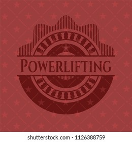 Powerlifting realistic red emblem