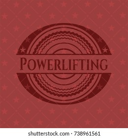 Powerlifting red emblem. Retro