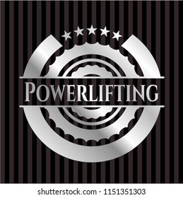 Powerlifting silver badge or emblem