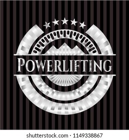Powerlifting silver emblem or badge