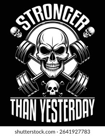 Powerlifting Skull Design - Weightlifting And Bodybuilding Inspiration Art