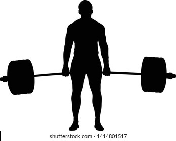 powerlifting successful attempt deadlift athlete powerlifter vector illustration