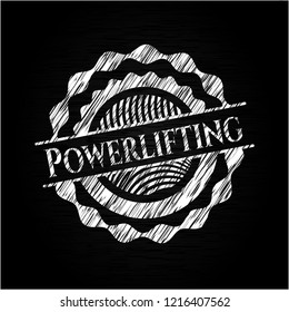Powerlifting written on a blackboard