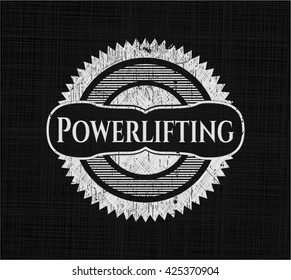 Powerlifting written on a chalkboard
