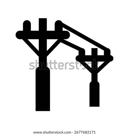 powerline glyph icon illustration vector graphic. Simple element illustration vector graphic, suitable for app, websites, and presentations isolated on white background
