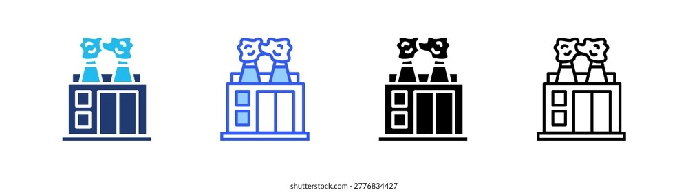Powerplant Multiple Style Icon Set Collection Pack Web Banner Vector