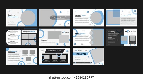 PowerPoint business presentation template. Abstract white, yellow, slides. Brochure cover design, cover design, proposal, pitch deck, google slides