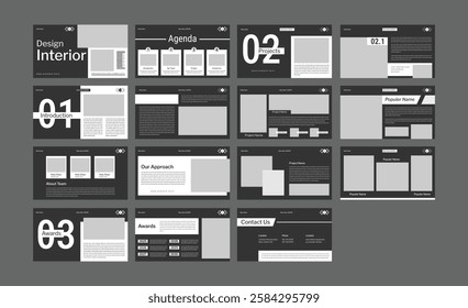 PowerPoint business presentation template. Abstract white, yellow, slides. Brochure cover design, cover design, proposal, pitch deck, google slides