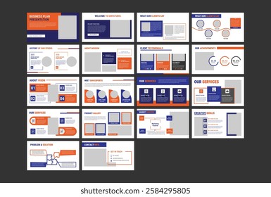 PowerPoint business presentation template. Abstract white, yellow, slides. Brochure cover design, cover design, proposal, pitch deck, google slides