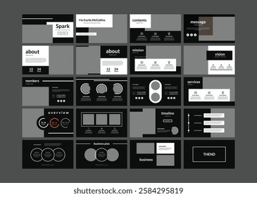 PowerPoint business presentation template. Abstract white, yellow, slides. Brochure cover design, cover design, proposal, pitch deck, google slides