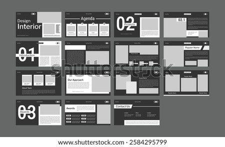 PowerPoint business presentation template. Abstract white, yellow, slides. Brochure cover design, cover design, proposal, pitch deck, google slides