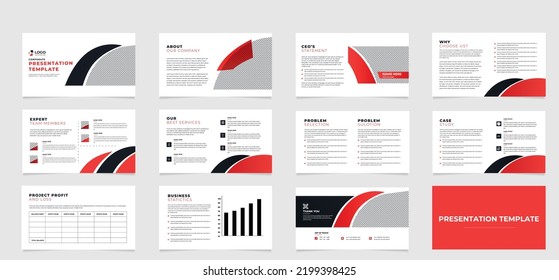 Powerpoint business presentation templates set Use for modern
 presentation background, company profile, brochure design, website slider