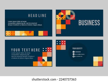 Powerpoint business presentation templates set. Use for modern presentation background, brochure design, website slider, landing page, annual report, company profile, social media banner.