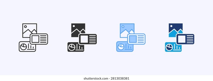Powerpoint Icon Set Multiple Style Collection Illustration