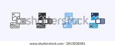 Powerpoint Icon Set Multiple Style Collection Illustration