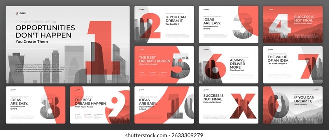 Powerpoint presentation template. Keynote presentation background, brochure cover design, pitch deck, proposal, agenda, annual report, company profile, brand guidelines, google slides, social media.
