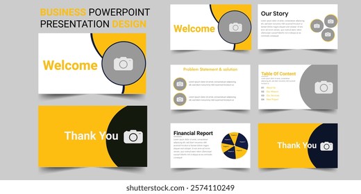 Powerpoint presentation templates. Modern Keynote presentation background, brand guidelines, brochure cover design, proposal, pitch deck, google slides, company profile, portfolio template.