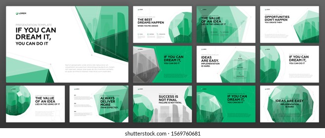 Powerpoint presentation templates pack for business and cityscape vector illustration on background. Use for brochure design, website slider, landing page, annual report, company profile, banner