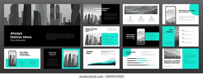 Powerpoint presentation templates set. Use for modern Keynote presentation background, brochure design, website slider, landing page, google slides