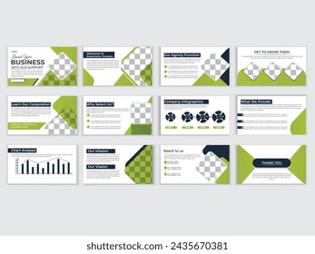 Powerpoint presentation templates set. Use for keynote presentation background, brochure design, website slider, landing page, annual report, company profile.