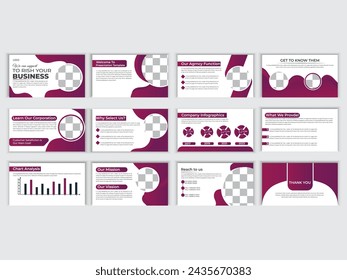 Powerpoint presentation templates set. Use for keynote presentation background, brochure design, website slider, landing page, annual report, company profile.
